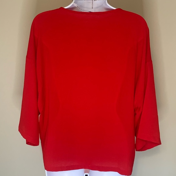 NWT Red Button Down Top and Necklace combo - Picture 7 of 11